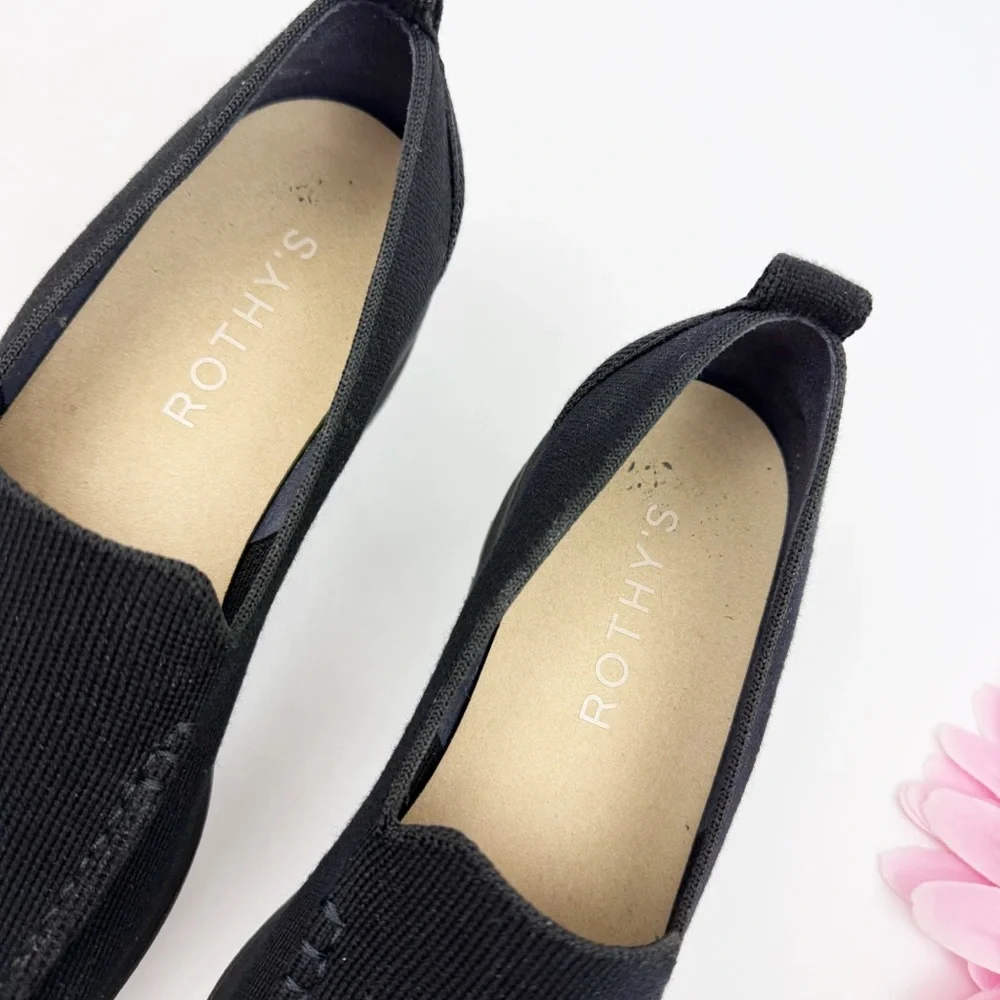 Rothy’s The Lug Loafer Shoes Onyx Black Wool - Picture 10 of 16